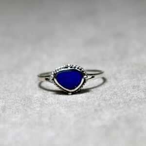 925 sterling silver genuine blue lapis stone ring